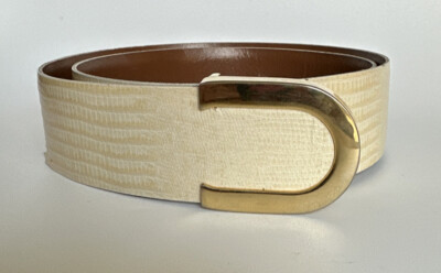 Original CIPRIANI Spain Genuine Lizard Grain Leather Belt  display picture 2