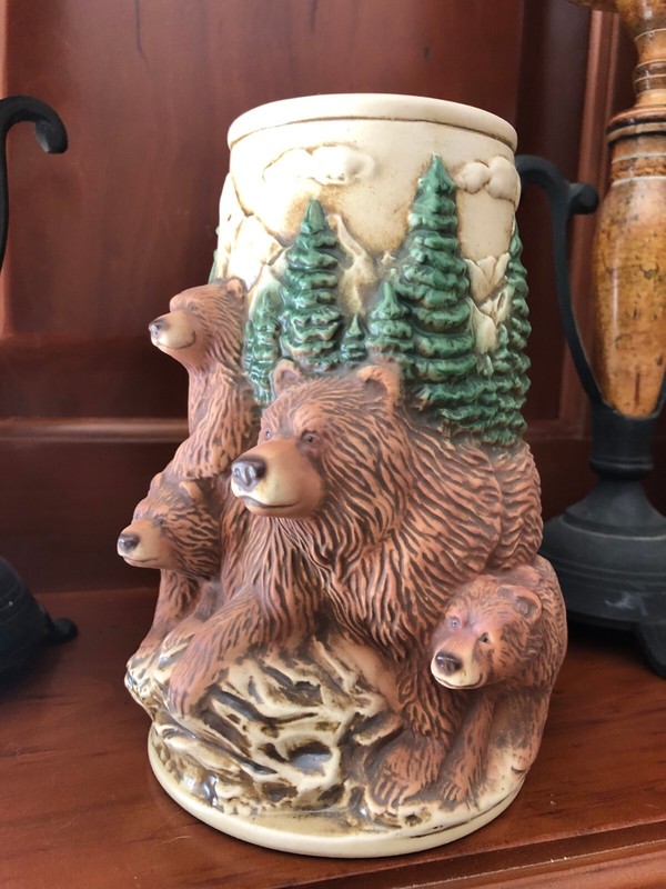 ~ LTD EDITION BEAR  STEIN MUG ~ THE NOBLE GRIZZLY ~ FACES OF HOPE ~ 3 D IMAGES ~