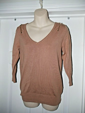 Morgan Jumper Size S Ladies Brown Zip Detailed Designer Top Classic Casual Party