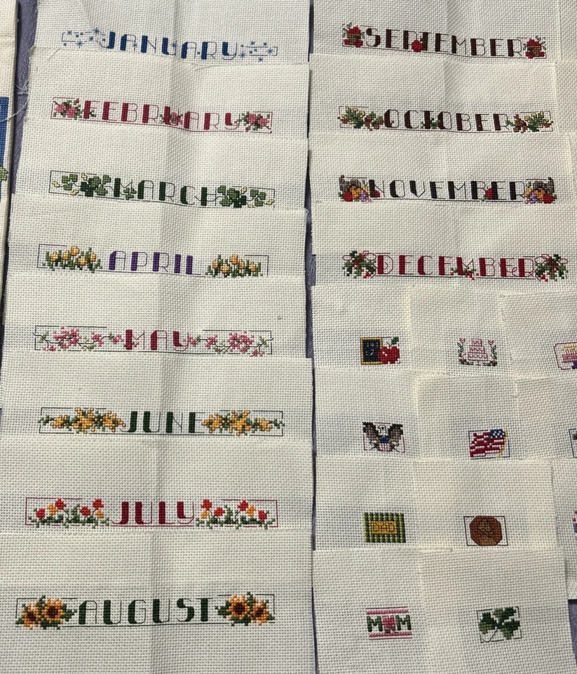Rare Vintage Leisure Arts Perpetual Calendar Cross Stitch Kit Stitching Finished - Image 4 of 4