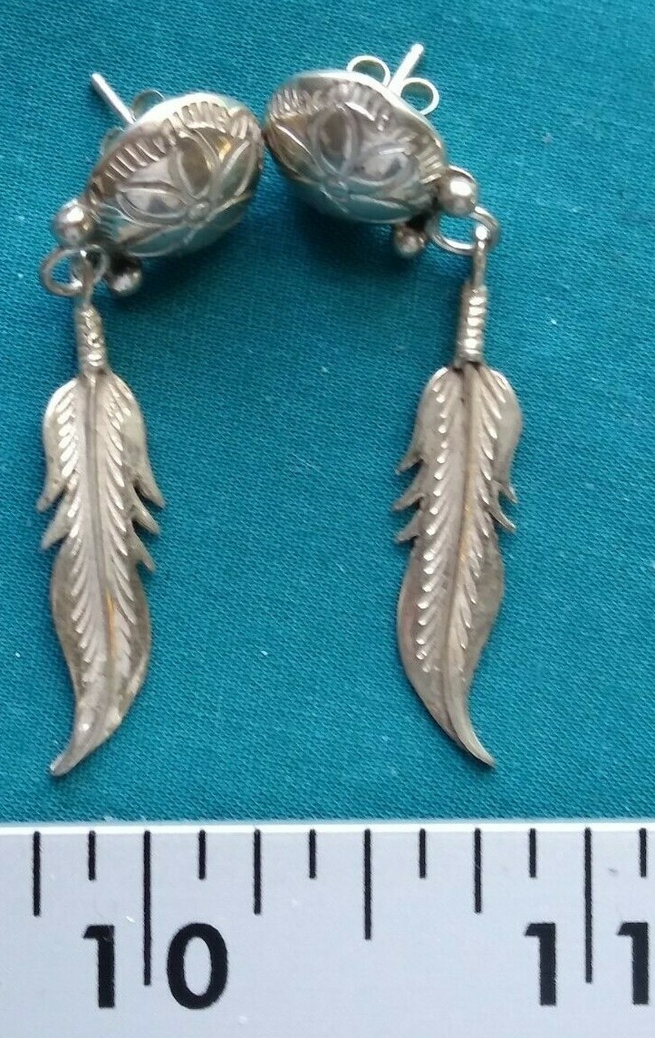 925 Sterling Silver Dangle Leaf Shape Earrings  #… - image 2