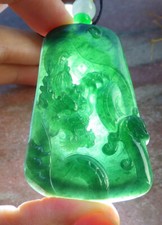 Video Certified Icy Green 100 Natural A Jade jadeite Pendant Dragon 680558