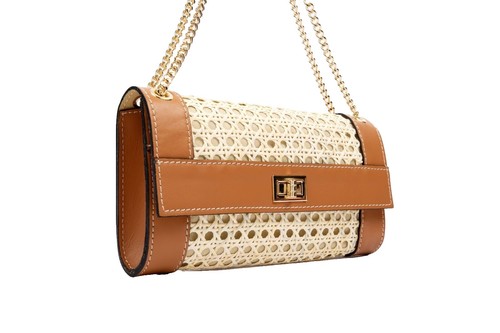 PHILIPPE FLORENCE PARIS CHECK BROWN SQUARE silk scarf 26 in #A86