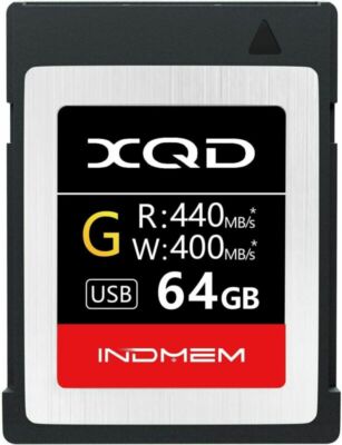 INDMEM 64GB XQD Flash Memory Card 5X Tough MLC 440MB/S Supports PCIe 2.0 USB 3.0