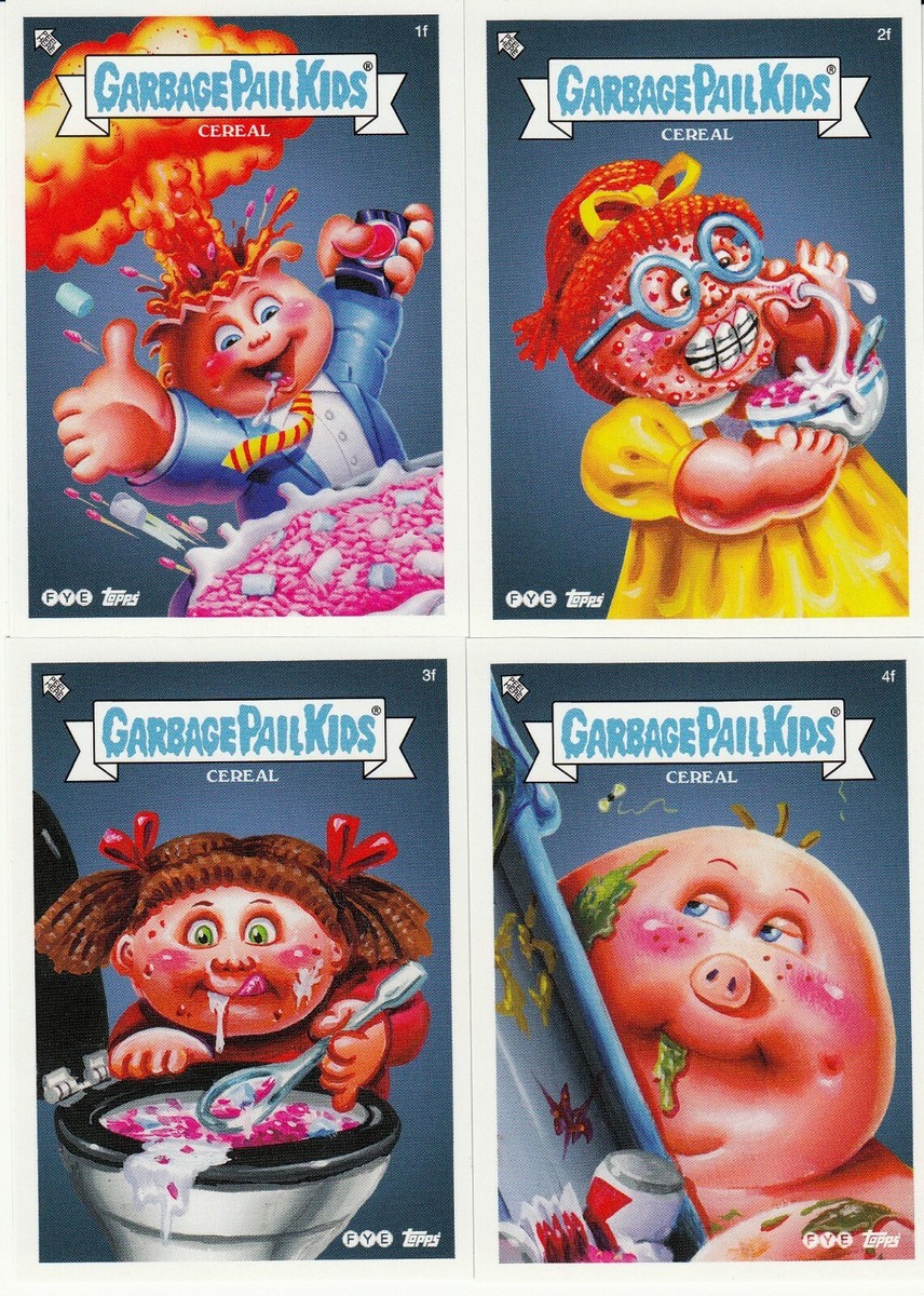 2019 TOPPS GARBAGE PAIL KIDS FYE CEREAL CARD COMPLETE SET 4 ADAM