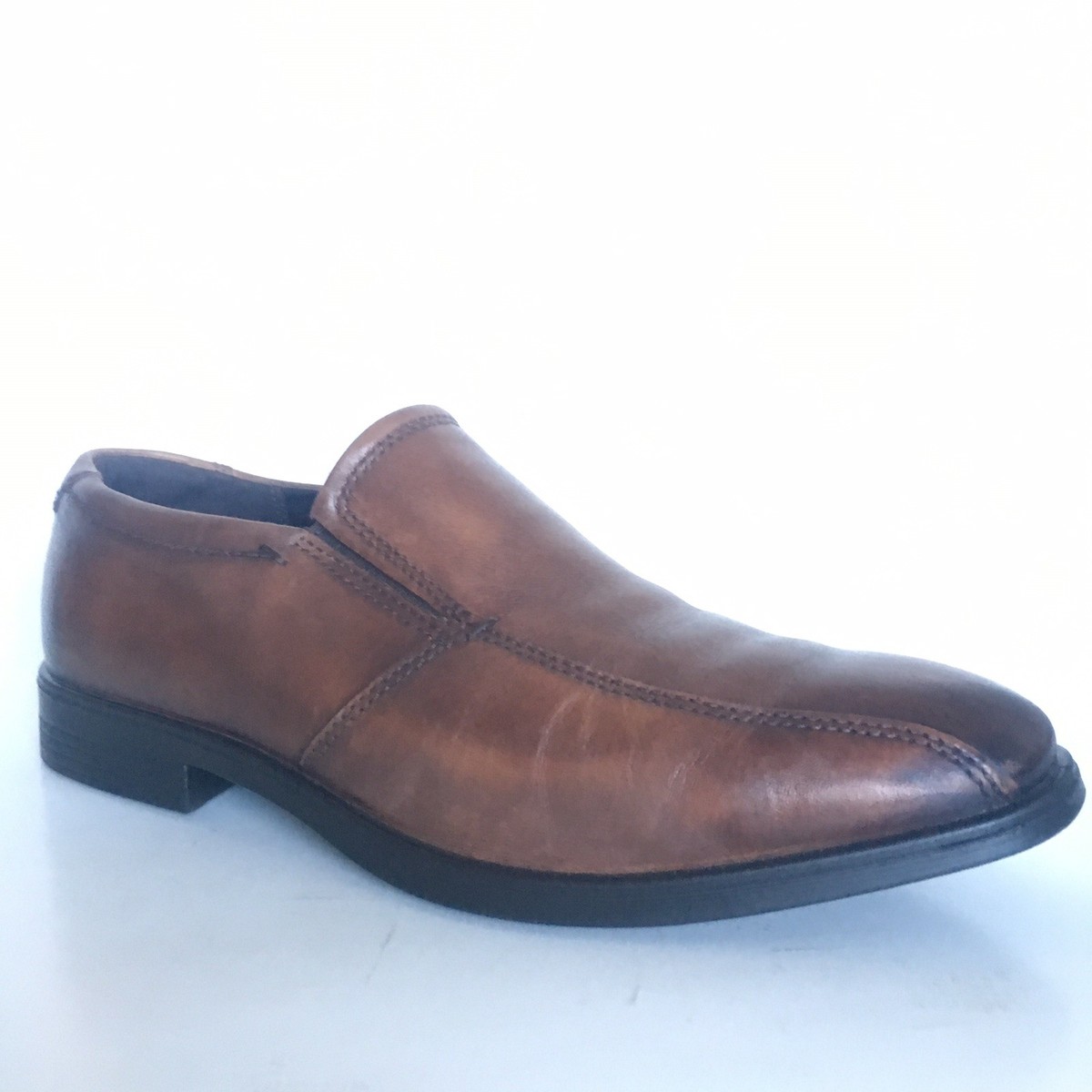 Ecco Mens Brown Leather Loafers Size 7.5 EUR 41 UK 6.5 Slip  display picture 3