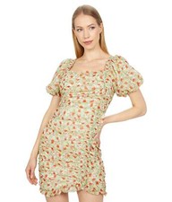 ASTR the label 291204 Women's Julianna Wrap Mini Party Dress, Green Red Ditsy, S