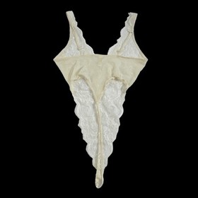 Vintage Victoria&rsquo;s Secret Gold Label Teddy Bodysuit Thong Lace High Cut Small