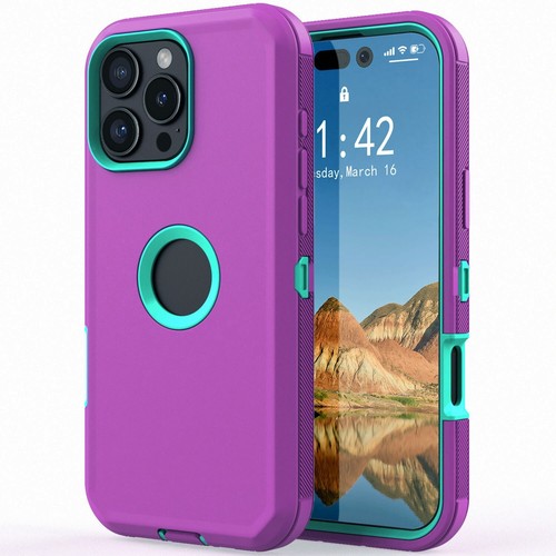 For iPhone 16 Pro Max/16+/16 Pro/16e/16 Shockproof Heavy Duty Phone Case Cover - Picture 80 of 87