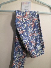NWT LuLaRoe OS Leggings Floral/Flowers Blue Shade/Multicolored New With Tag