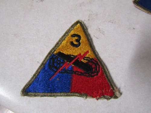 ORIGINAL MILITARY PATCH OLDER WW2 ERA US ARMY 3RD ARMORED DIVISION #1