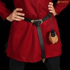 Medieval Leather Belt Pouch Drawstring Bag ideal for SCA Reenactment Brown 4Inch — photo 5