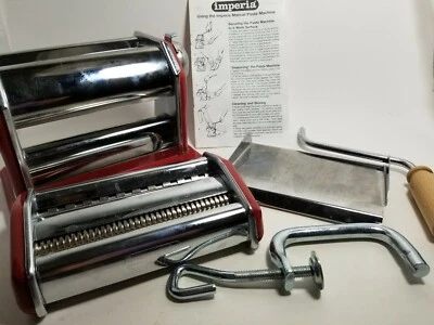 Imperia Pasta Machine Dough Double Cutter 6 Thick Fettucini Tagliatelle Clamp - Photo 1/4