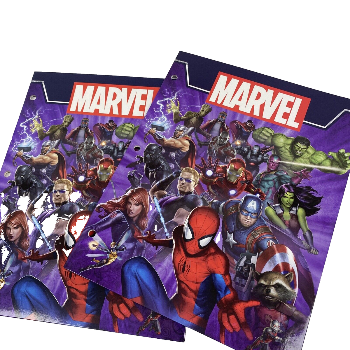 x2 Marvel Universe 2 Pocket Portfolio Folder, 3-Hole Punched for