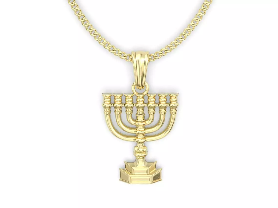 Gold on sale menorah pendant