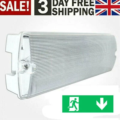 CUTEVER 3W LED EMERGENCY LIGHT BULKHEAD EXIT SIGN IP65 MAINTAINED OR NON MAINTAINED UK