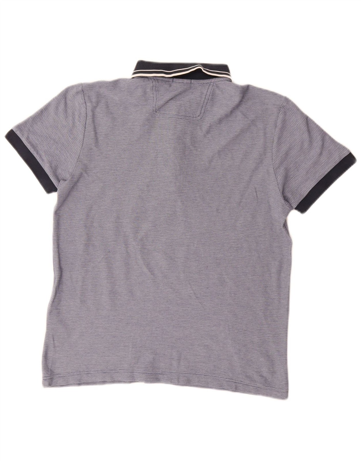 Hugo Boss Mens Regular Fit Polo Shirt Medium Blue Pinstripe Cotton BL02 thumbnail 2