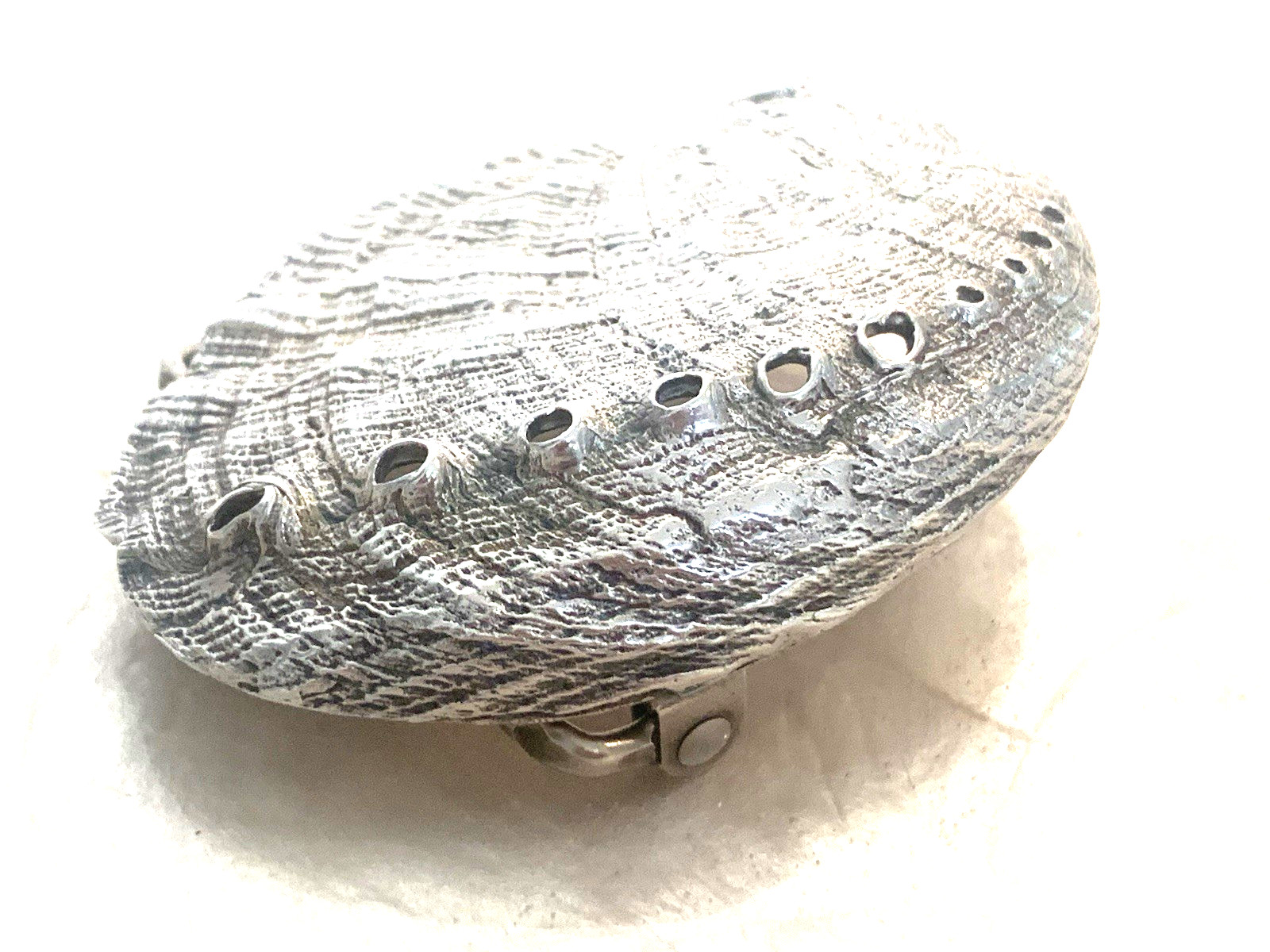 Solid Sterling Silver ABALONE Sea Shell BELT BUCK… - image 1