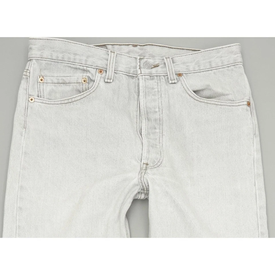 Levi's 501 Made in USA Men Grey Straight Regular Jeans W32 L30 (74885) - Image 3 of 4