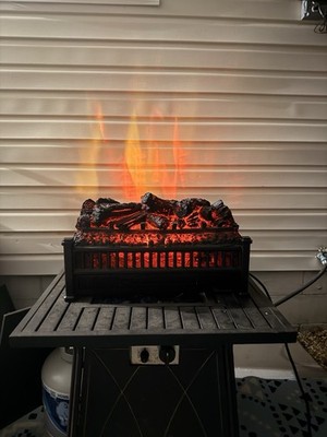 Electric Fireplace Heater Insert   Realistic Log Flame Effect