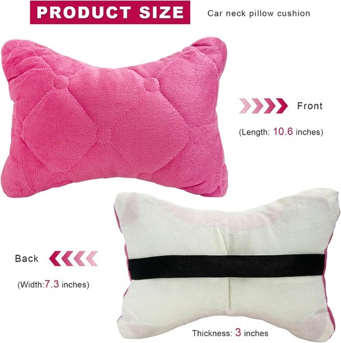 2PCS Soft Comfortable Car Headrest Neck Pillow, Breathable Vehicle Color: Pink - Picture 2 of 6