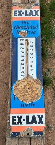 New ListingVintage EX-LAX Metal Porcelain Sign 36"x8"x1.5" See Photos