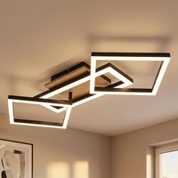 Deckenlampe Deckenleuchte Holz Esszimmerlampe Verstellbar Schwarz Led L 70 Cm