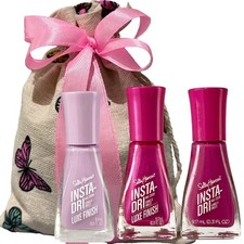 SALLY HANSEN NAIL VARNISH  POLISH INSTA DRY  3 X 9.17ML  GIFT SET WITH BAG