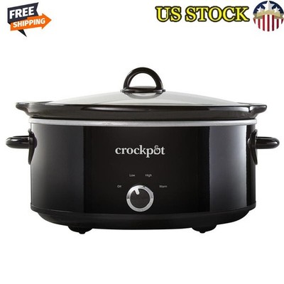 7 Quart Manual Slow Cooker High Low Temperature Control Dishwasher Safe Health
