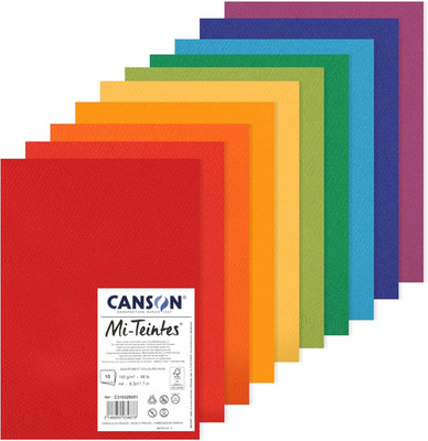 Mi-Teintes Coloured Drawing 160Gsm A4 Paper Pack, Double Sided: Honeycomb & Fine