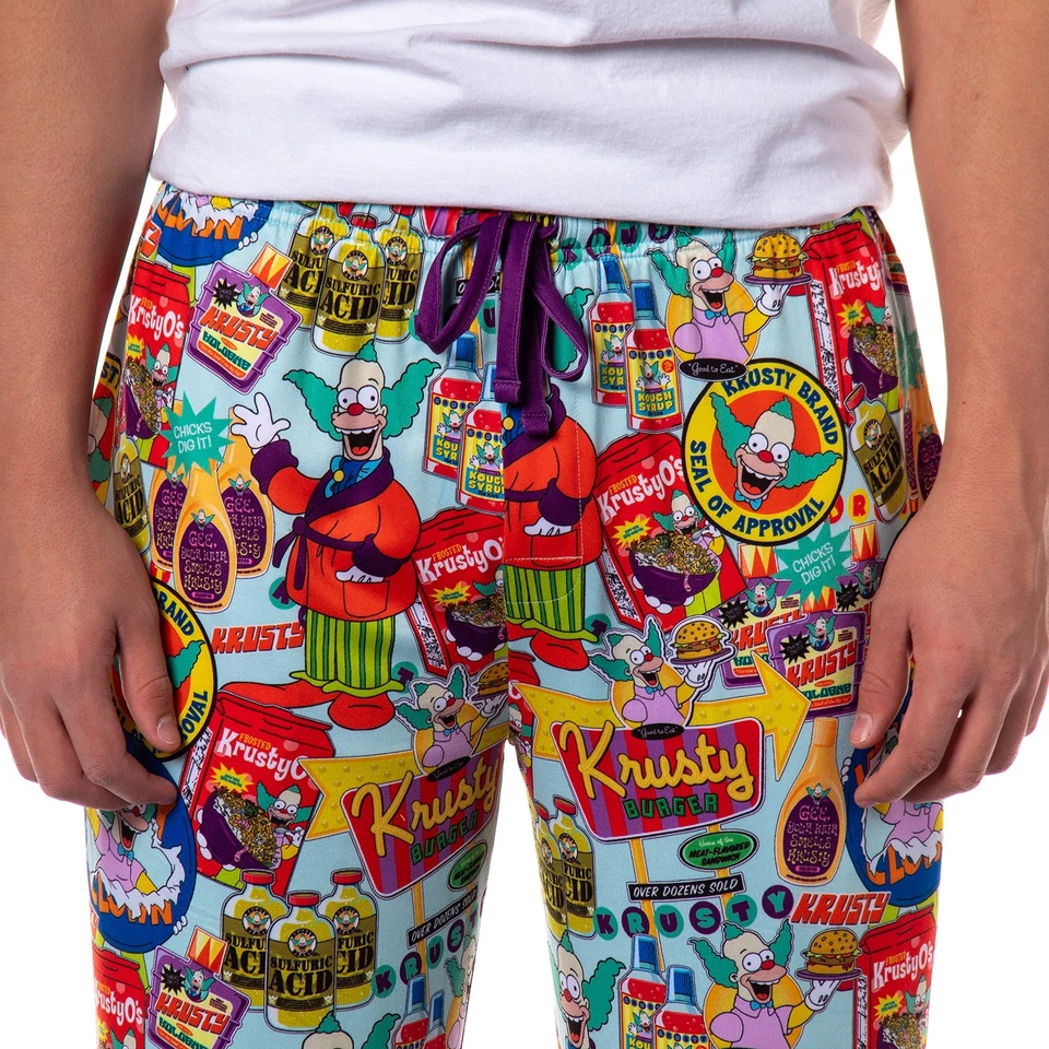 Pantalones de salón de Los Simpson pijama para dormir de payaso crujiente para hombre Foto 3 de 3