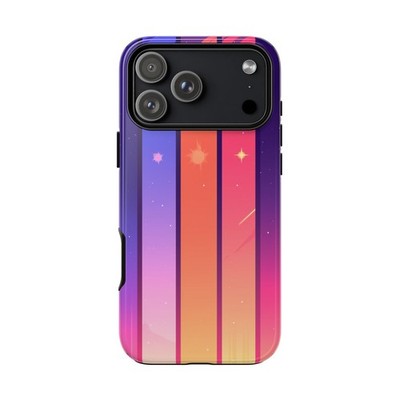 Phone Ink - iPhone/Galaxy/Pixel - Tough Case - Gradient Pink Purple Stripes