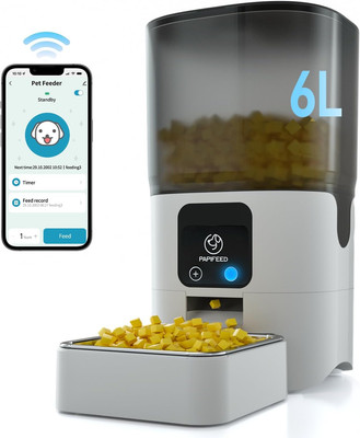 Smart Automatic Cat Feeders: WiFi with APP Control for Remote Feeding, 6L/25Cup