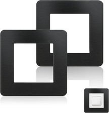 Light Switch Finger Plates, Matt Black Light Switch Surround 3.38Inch Square Sh