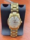 Vintage Omega Seamaster 18K Gold Men's Watch Gray Dial Automatic Movement