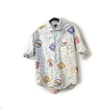 Vintage 90s KUDOS Tigger All Over Print Shirt Made In USA 100% Cotton M **READ