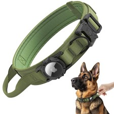 Tactical AirTag Dog Collar - Heavy Duty, Adjustable GPS Collar Compatible wit...