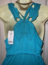 Ladies clothes Butterfly back maxi Dress Size 14 holiday bnwt
