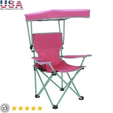 Kids Canopy Chair W/ Safety Lock Foldable Outdoor Camp Chair W/ Cup Holder New