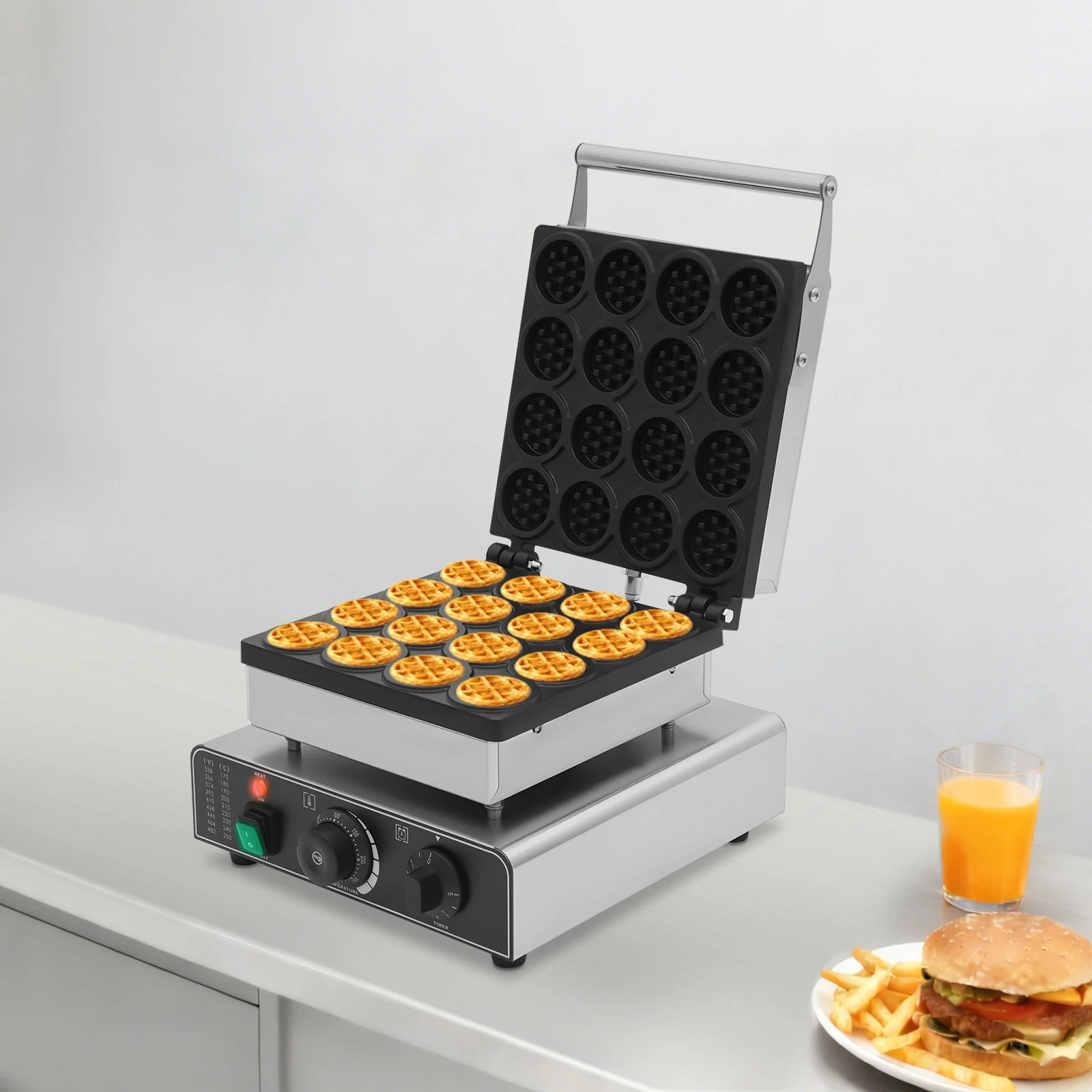 Electric Mini Belgian Waffle Maker Nonstick 16-Grid Round Waffle Baking Machine
Opens in a new windo