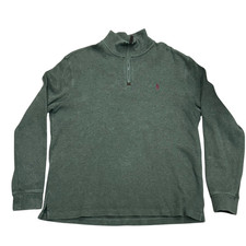 Vtg Polo Ralph Lauren Men  s Lg Knit Pullover Pony 1/4 Zip Sweater Old Money
