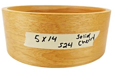 VTG 5x14 Solid CHERRY Single Ply Unibody Reinforced Snare Drum Shell