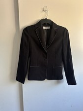 Tahari Arthur S Levine Women  s Blazer Size 4 With White Contrast Stitching
