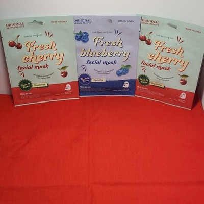 Original Derma Beauty Fresh Mask Sheet Set Cherry & Blueberry Brightening