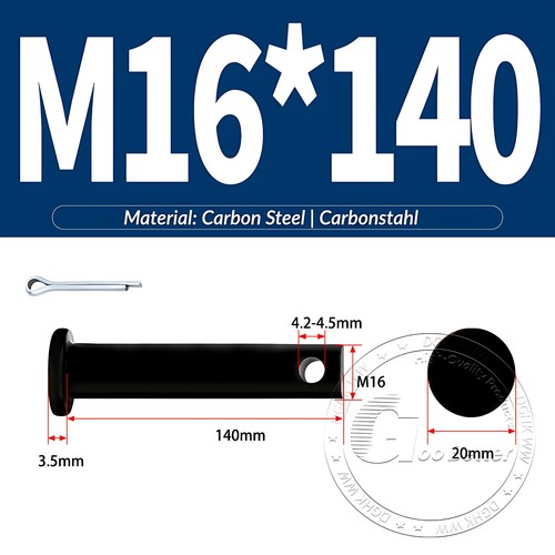 Pasador de horquilla negro pasador de bisagra pasador de retención pasador de aparejo métrico de acero al carbono M4-M30 - Imagen 139 de 201