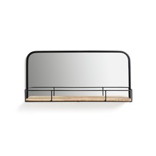 Habitat Rectangular Wall Mirror with Shelf - Black