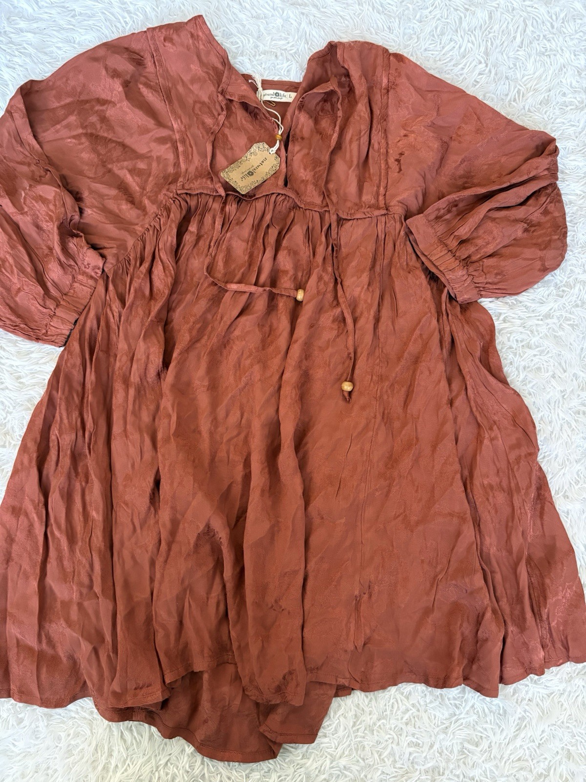 Natural Life Rose Mini Dress Rust Sz. L New W/tags. Beautiful