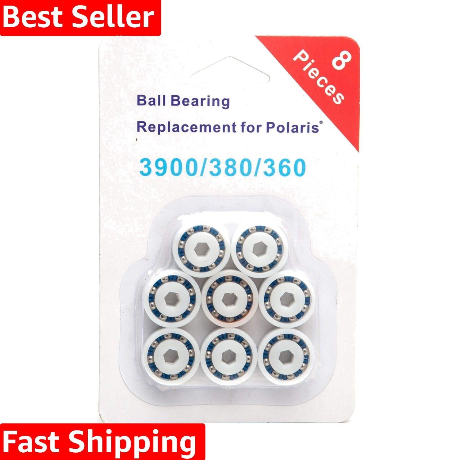 8 Pack Ball Bearings for Polaris 360, 380, 3900 Sport Pool Cleaners - Durable...