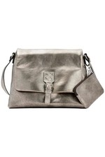 Patricia Nash Mili Leather Medium Flap Crossbody Antique Platinum New