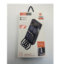 Portable Solar Power Bank 20000mAh Fast Charging Battery Pack with 4 Cables